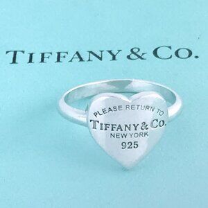 Tiffany & Co Return to Tiffany Silver Heart Tag Ring US7.5